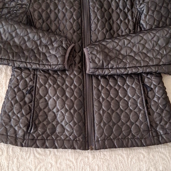 Lands End XS Metallic Primaloft Jacket Pewter Silver Insulated Packable - Picture 4 of 9